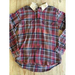 Vintage Woolrich Store Flannel Shirt Mens Medium Cotton Plaid Long Sleeve NEW